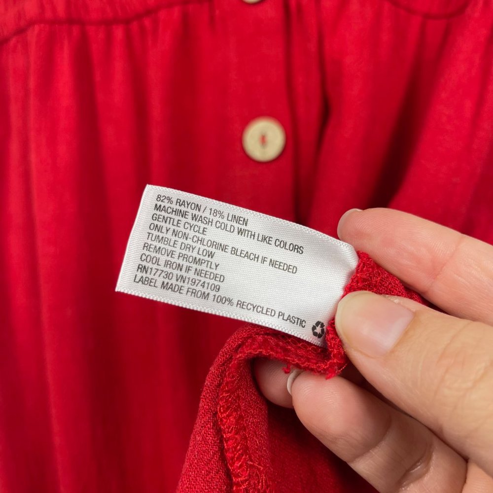 Universal Thread Red Button-Down Mini Dress Nwot - image 7